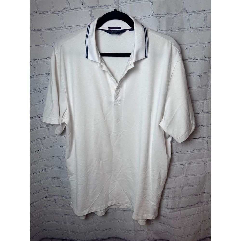 Polo Golf Ralph Lauren Performance Polo Shirt Striped Collar White L